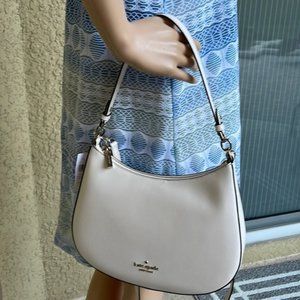 Kate Spade Staci Saffiano Leather Shoulder Bag Parchment